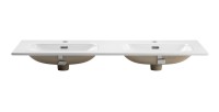 Vasque à encastrer LARGO 120 cm double vasque céramique blanc brillant design