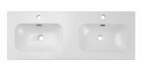 Vasque à encastrer LARGO 120 cm double vasque céramique blanc brillant design
