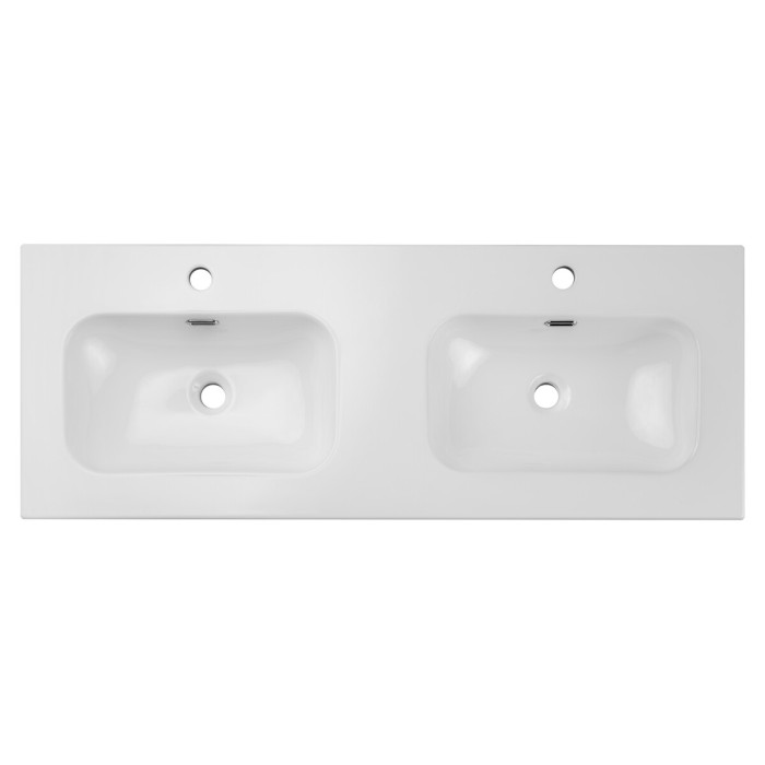 Lavabo da incasso LARGO 120 cm doppio lavabo ceramica bianco lucido design