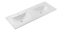 Vasque à encastrer VELOA 120 cm double vasque céramique blanc brillant design