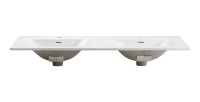 Vasque à encastrer VELOA 120 cm double vasque céramique blanc brillant design