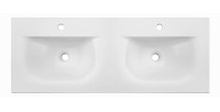Vasque à encastrer VELOA 120 cm double vasque céramique blanc brillant design