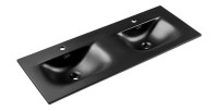 Vasque à encastrer VELOA 120 cm double vasque céramique noir mat design