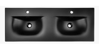 Vasque à encastrer VELOA 120 cm double vasque céramique noir mat design