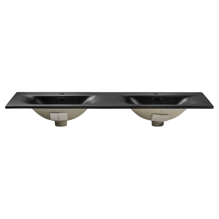 Lavabo incasso VELOA 120 cm doppio lavabo ceramica nero opaco design
