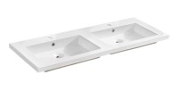 Vasque à encastrer ELIO 120 cm double vasque céramique blanc brillant design