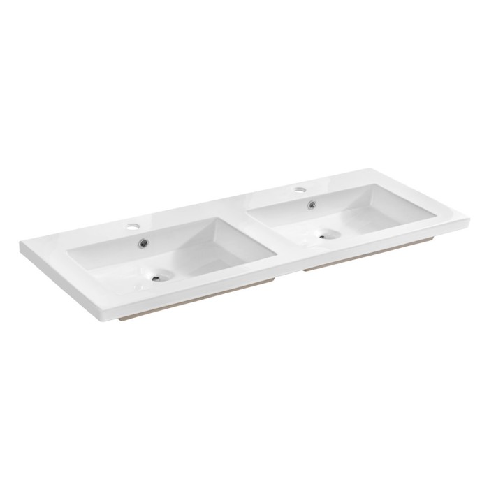Lavabo da incasso ELIO 120 cm doppio lavabo ceramica bianco lucido design