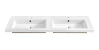 Vasque à encastrer ELIO 120 cm double vasque céramique blanc brillant design