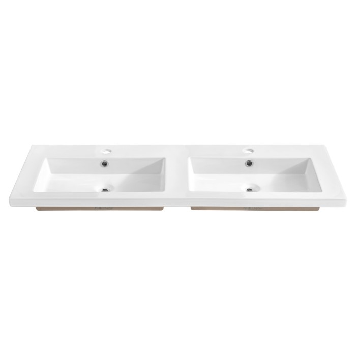 Lavabo da incasso ELIO 120 cm doppio lavabo ceramica bianco lucido design
