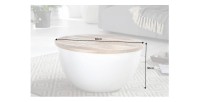 Table basse TRIANE ronde 60cm blanche et bois clair dimensions