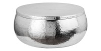 Table basse TRIANE ronde 70cm argentée