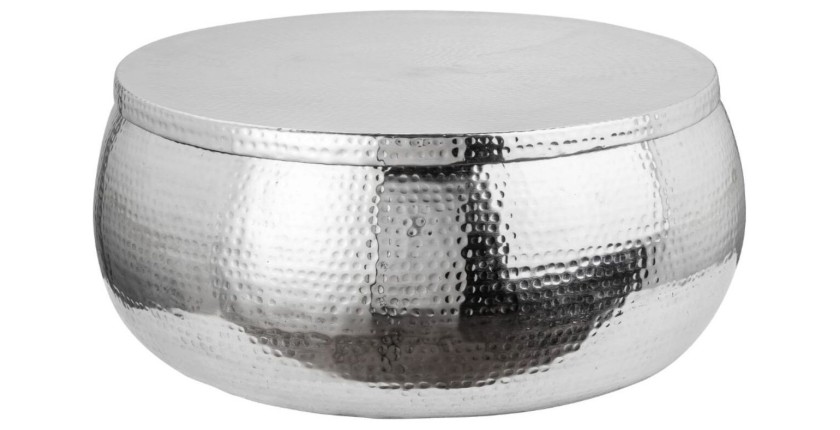 Table basse TRIANE ronde 70cm argentée