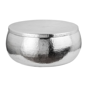Table basse TRIANE ronde 70cm argentée
