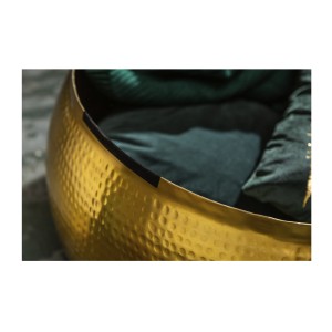 Zoom sur l'intérieur de la table basse TRIANE dorée 70cm ronde