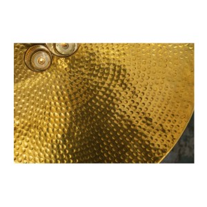 Zoom sur le plateau de la table basse TRIANE dorée 70cm ronde