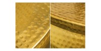 Zoom sur les détails de la table basse TRIANE dorée 70cm ronde