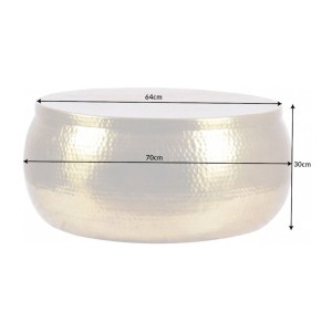 Table basse TRIANE dorée 70cm ronde dimensions
