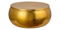 Table basse TRIANE dorée 70cm ronde