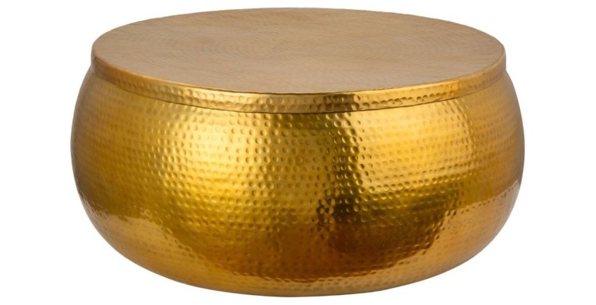 Table basse TRIANE dorée 70cm ronde