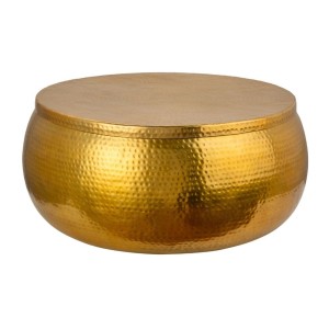 Table basse TRIANE dorée 70cm ronde
