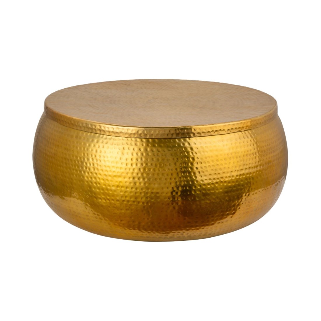Table basse TRIANE dorée 70cm ronde