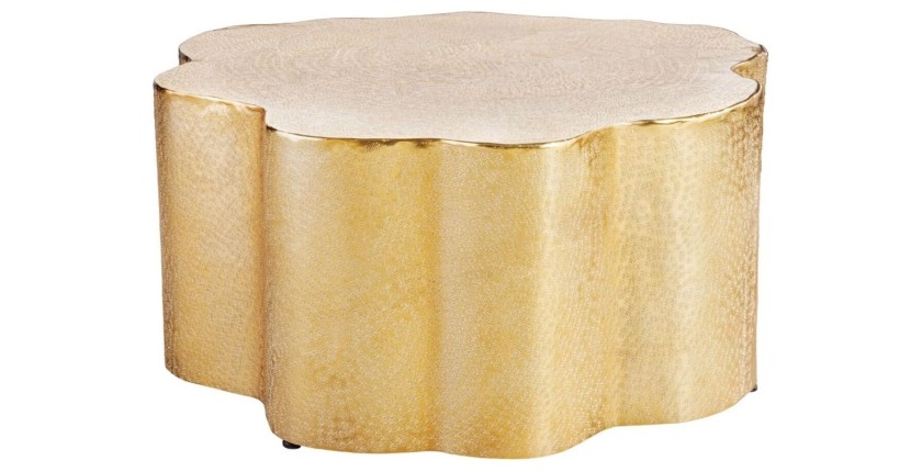 Table basse TRIANE dorée asymétrique