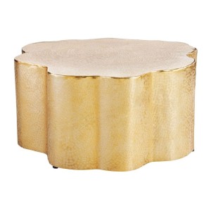 Table basse TRIANE dorée asymétrique