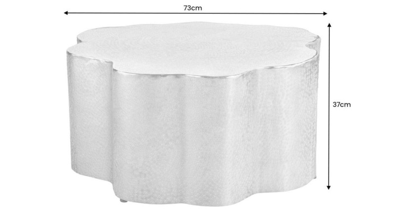 Table basse TRIANE dorée asymétrique dimensions