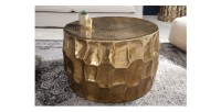 Table basse TRIANE ronde dorée 70cm mise en situation