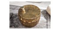Table basse TRIANE ronde dorée 70cm vue de haut
