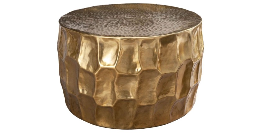 Table basse TRIANE ronde dorée 70cm