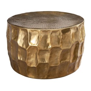 Table basse TRIANE ronde dorée 70cm