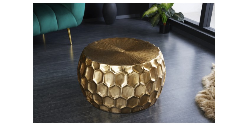 Table basse TRIANE doré 70cm mise en situation