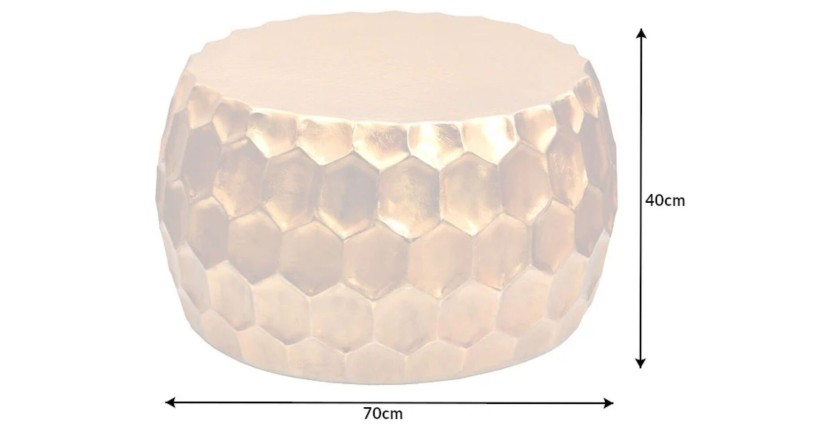 Table basse TRIANE doré 70cm dimensions