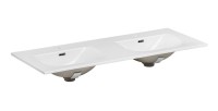Vasque à encastrer ESSEN 120 cm double vasque céramique blanc brillant