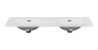 Vasque à encastrer ESSEN 120 cm double vasque céramique blanc brillant