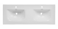 Vasque à encastrer ESSEN 120 cm double vasque céramique blanc brillant