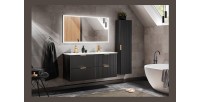 Vasque à encastrer ESSEN 120 cm double vasque céramique blanc brillant