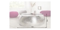 Table basse TRIANE argentée ronde 80cm dimensions
