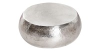 Table basse TRIANE argentée ronde 80cm