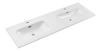 Vasque à encastrer LARGO 140 cm double vasque céramique blanc brillant