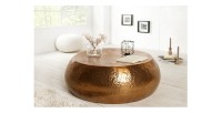 Table basse TRIANE bronze ronde 80cm mise en situation
