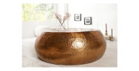 Table basse TRIANE bronze ronde 80cm vue de face