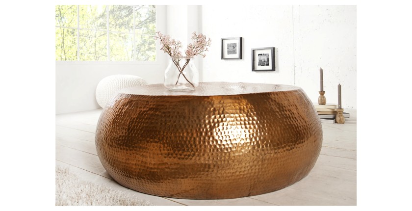 Table basse TRIANE bronze ronde 80cm vue de face