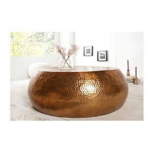 Table basse TRIANE bronze ronde 80cm vue de face