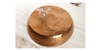 Table basse TRIANE bronze ronde 80cm vue de haut