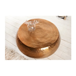 Table basse TRIANE bronze ronde 80cm vue de haut