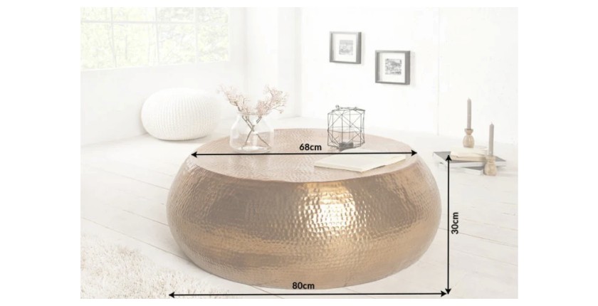 Table basse TRIANE bronze ronde 80cm dimensions