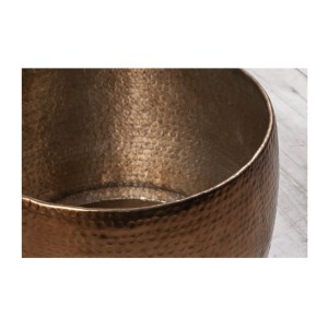 Zoom sur l'intérieur de la table basse TRIANE bronze ronde 80cm