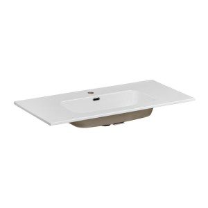 Vasque à encastrer KUBE 100 cm en céramique blanche brillante